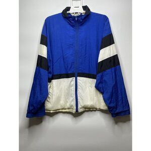 Vintage 90s PIERRE CARDIN Windbreaker Track Jacket Nylon Blue Black White XL